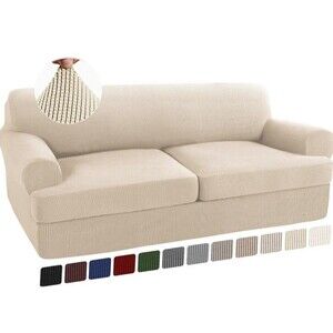 Turquoize 3 Piece T Cushion Sofa Slipcovers Sofa Cover Biscotti Beige New